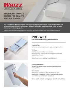 WHIZZ Applicators Mini-Roller Pre-Wet Instructions Digital Brochure